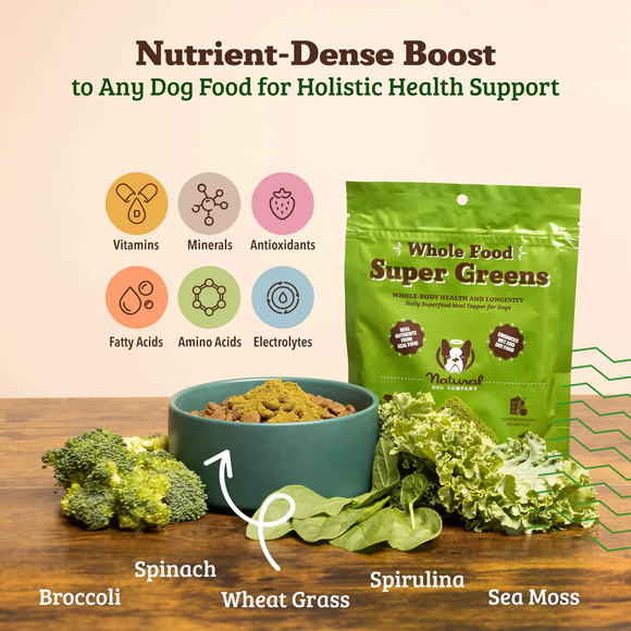 Natural Dog Company Whole Food Super Greens Meal Topper for Dogs (8 oz) - Dog Food Toppers 2