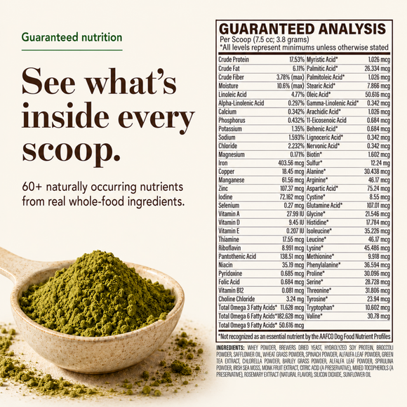 Natural Dog Company Whole Food Super Greens Meal Topper for Dogs (8 oz) - Dog Food Toppers 8