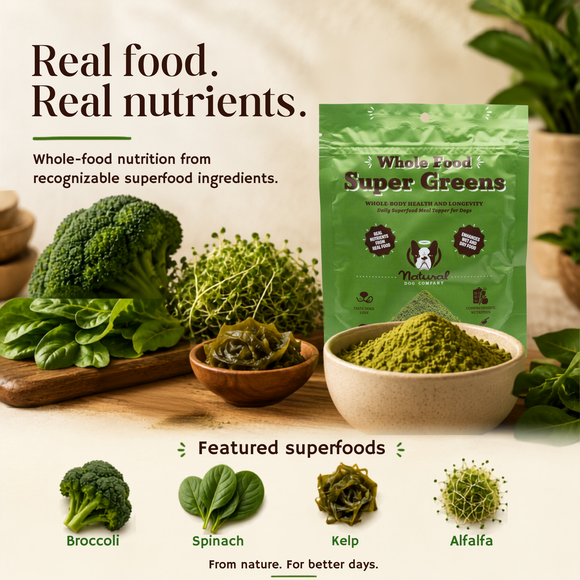 Natural Dog Company Whole Food Super Greens Meal Topper for Dogs (8 oz) - Dog Food Toppers 4