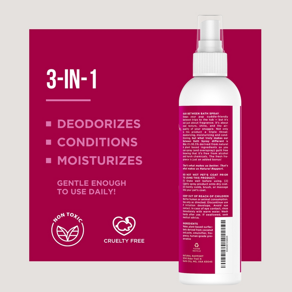 Natural Rapport The Only Between Bath Spray Dogs Need (8 oz) - Pet Fragrances & Deodorizing Sprays 4