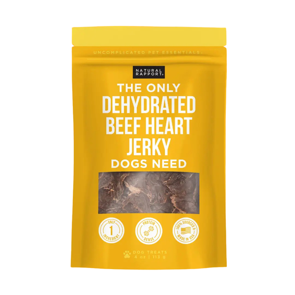 Natural Rapport The Only Dehydrated Beef Heart Jerky Dogs Need - 4 oz - Dog Treats 1
