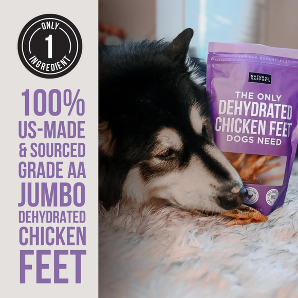 Natural Rapport The Only Dehydrated Chicken Feet Dogs Need (12 ct) - Dog Treats 3