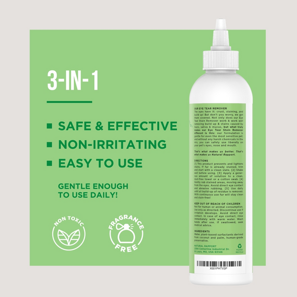 Natural Rapport The Only Eye Tear Stain Remover Dogs Need - 8-oz - Dog Eye Care 2