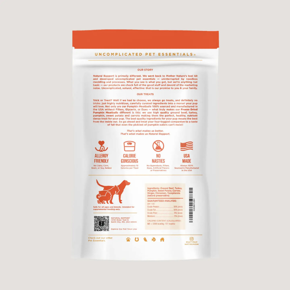 Natural Rapport The Only Freeze Dried Pumpkin Meatballs Dogs Need - Dog Treats 5
