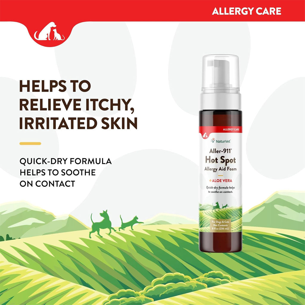 Aller-911 Hot Spot Foam with Aloe Vera for Dogs & Cats