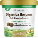 NaturVet Digestive Enzymes Soft Chews Daily Digestive Support with Pre & Probiotic for Dogs, 70 count