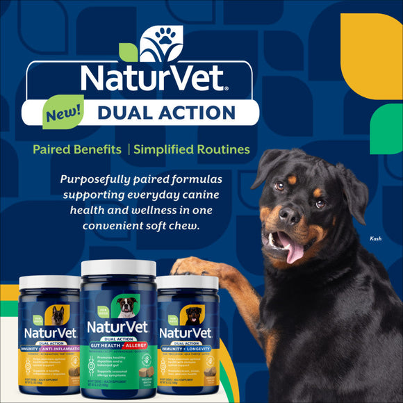NaturVet Dual Action Immune Plus Inflammation Support Hickory Bacon Flavor for Dogs 60-count - Pet Vitamins &