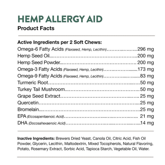NaturVet Hemp Allergy Aid Hemp Seed ingredients