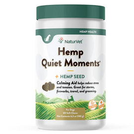 NaturVet Hemp Quiet Moments Plus Hemp Seed Soft Chews for Dogs - 60-count - Dog Calming & Anxiety Supplements 1