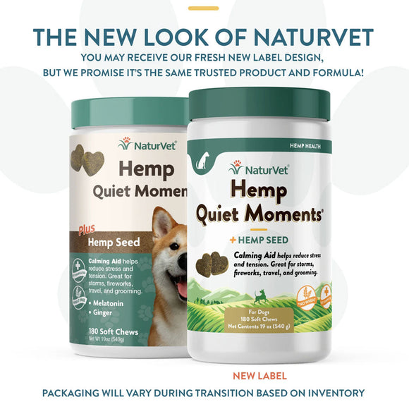 NaturVet Hemp Quiet Moments Plus Hemp Seed Soft Chews for Dogs - Dog Calming & Anxiety Supplements 6
