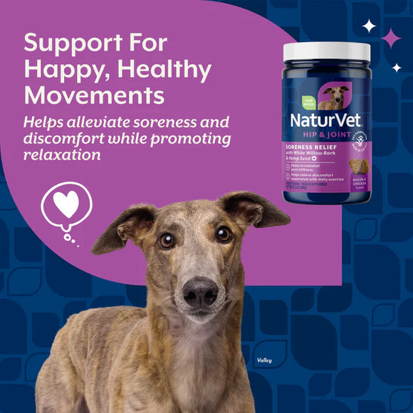 NaturVet Hip & Joint Soreness Relief Bacon & Chicken Flavor for Dogs 60 count - Dog Vitamins & Supplements 3