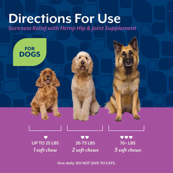 NaturVet Hip & Joint Soreness Relief Bacon & Chicken Flavor for Dogs 60 count - Dog Vitamins & Supplements 6