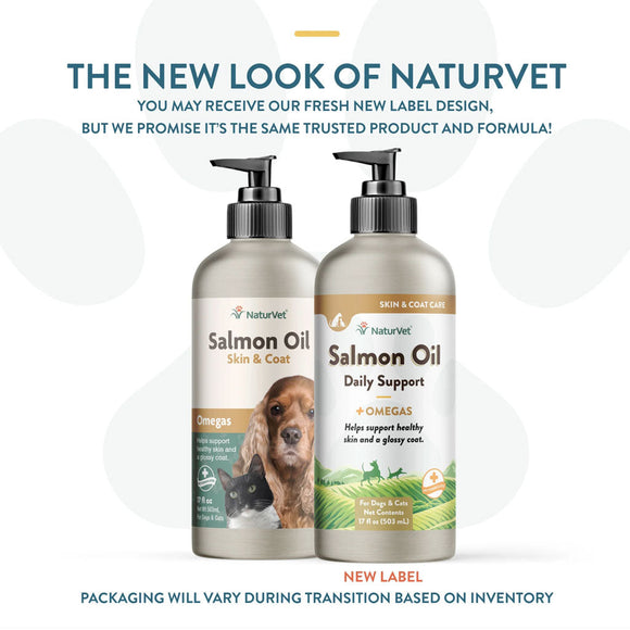 NaturVet Salmon Oil Daily Support + Omegas for Dogs & Cats