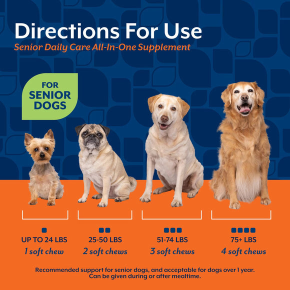 NaturVet Senior Daily Care Multi-Benefit 8-in-1 Support For Dogs (60 Soft Chews) - Dog Health Supplement 6