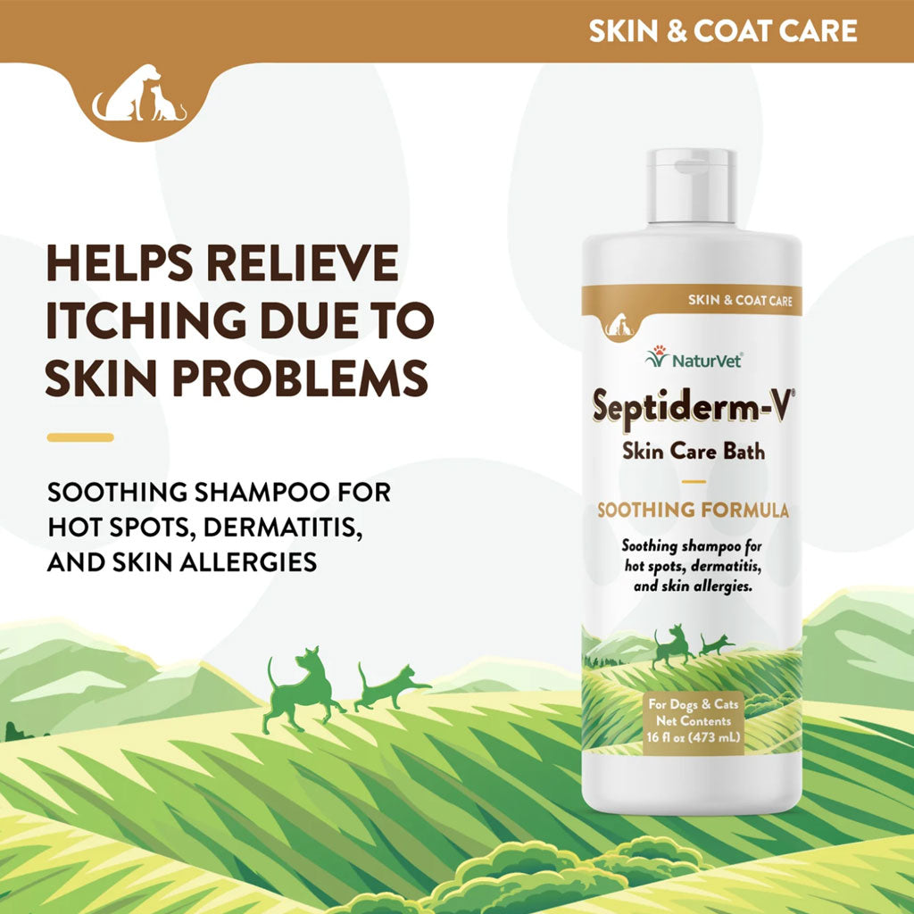 Soothing Skin Care Bath: NaturVet Septiderm-V for Pets