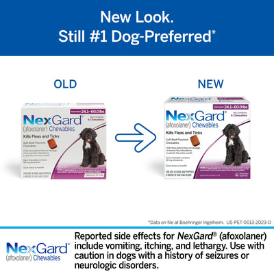 NexGard Chew for Dogs (Afoxolaner) 24.1-60 lbs (Purple Box) - Pet Medicine 2