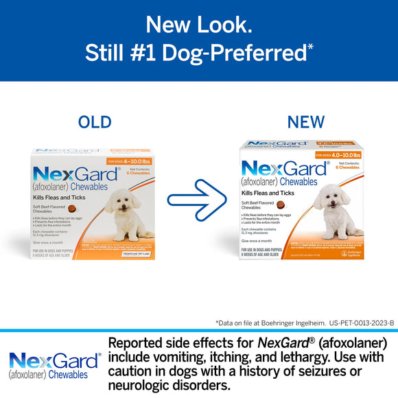 NexGard Chew for Dogs (Afoxolaner) 4-10 lbs (Orange Box) - Pet Medicine 2