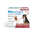 NexGard Chew for Dogs (Afoxolaner) 60.1-121 lbs (Red Box) - 6 Chews (6 month supply) - Pet Medicine 15