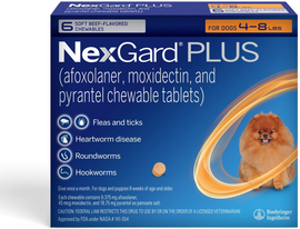 NexGard PLUS Chews for Small Dogs 4-8 lbs (Orange Box) - 6 Chews (6 month supply) - Pet Medication 1