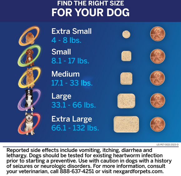 NexGard PLUS Chews for Small Dogs 4-8 lbs (Orange Box) - Pet Medication 4