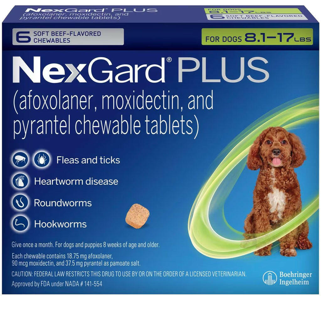 NexGard PLUS Parasite Guard Chews for Small Dogs, 8.1-17 lbs