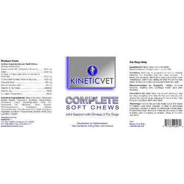 Kinetic Vet Complete Joint Support Soft Chews for Dogs (120 count)