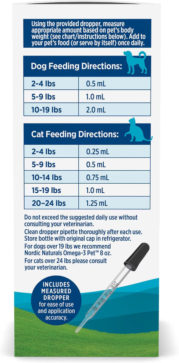Nordic Naturals Omega-3 Pet Oil Supplements For Cats & Small Breed Dogs 2-oz - Dog Skin & Coat Supplements 4