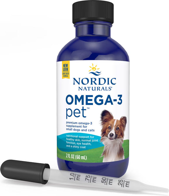 Nordic Naturals Omega-3 Pet Oil Supplements For Cats & Small Breed Dogs 2-oz - Dog Skin & Coat Supplements 3