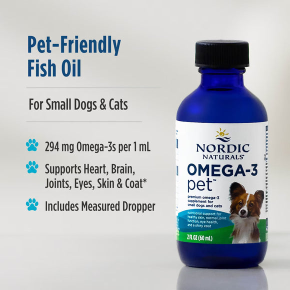 Nordic Naturals Omega-3 Pet Oil Supplements For Cats & Small Breed Dogs 2-oz - Dog Skin & Coat Supplements 6