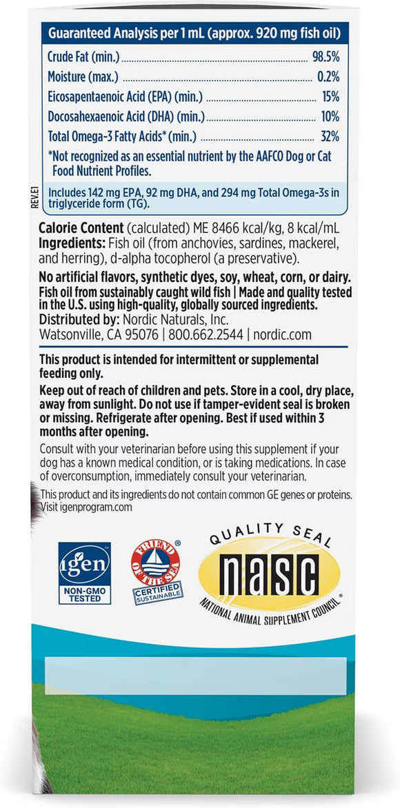 Nordic Naturals Omega-3 Pet Oil Supplements For Cats & Small Breed Dogs 2-oz - Dog Skin & Coat Supplements 5
