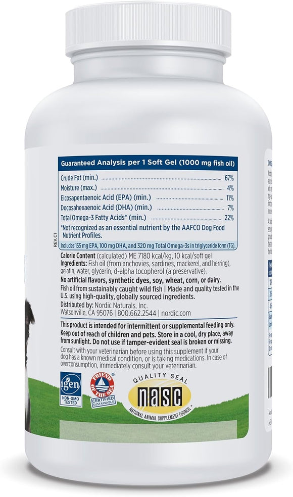 Nordic Naturals Omega-3 Pet Soft Gels Supplement for Dogs - Dog Skin & Coat Supplements 5