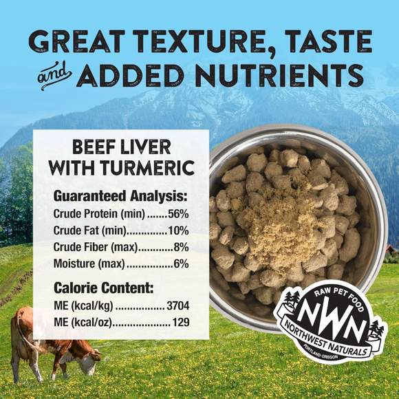 Northwest Naturals Freeze-Dried Beef Liver & Tumeric Functional Topper for Dogs & Cats (4.5 oz) - Dog Food Toppers 3