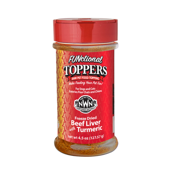 Northwest Naturals Freeze-Dried Beef Liver & Tumeric Functional Topper for Dogs & Cats (4.5 oz) - Dog Food Toppers 1