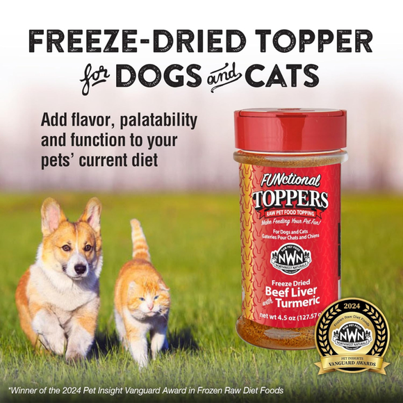 Northwest Naturals Freeze-Dried Beef Liver & Tumeric Functional Topper for Dogs & Cats (4.5 oz) - Dog Food Toppers 2