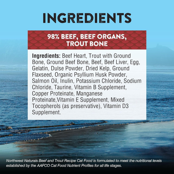 Northwest Naturals Freeze-Dried Beef & Trout Recipe Raw Diets for Cats (11 oz) - Cat Food 4
