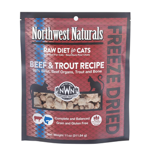 Northwest Naturals Freeze-Dried Beef & Trout Recipe Raw Diets for Cats (11 oz) - Cat Food 1
