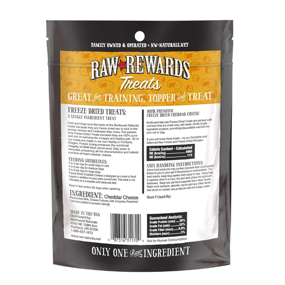 Northwest Naturals Freeze-Dried Cheddar Cheese Treats for Dogs & Cats (6 oz) - Dog & Cat Treats 6