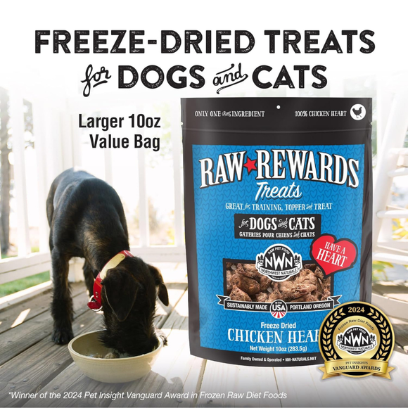 Northwest Naturals Freeze-Dried Chicken Hearts Treats for Dogs & Cats - 8