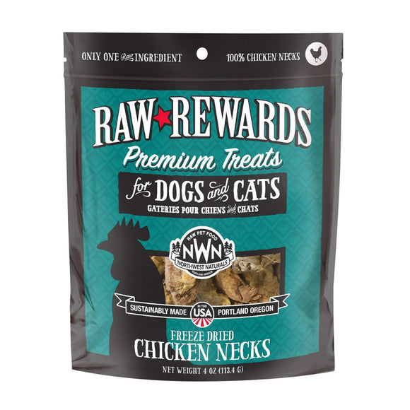 Northwest Naturals Freeze-Dried Chicken Necks Treats for Dogs & Cats (4 oz) - Dog & Cat Treats 1
