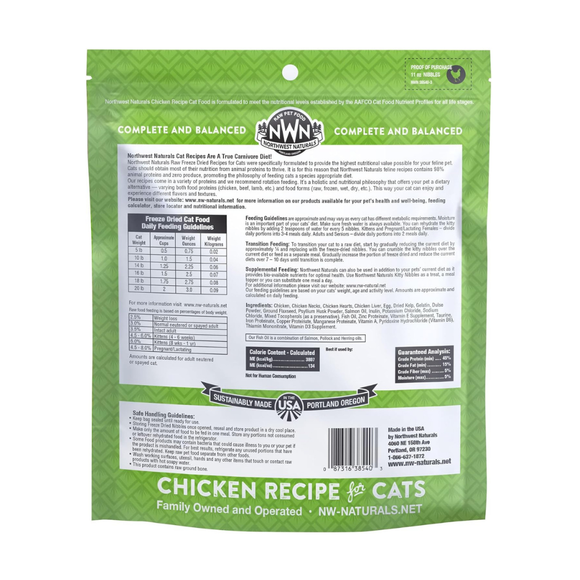Northwest Naturals Freeze-Dried Chicken Recipe Raw Diets for Cats (11 oz) - Cat Food 6