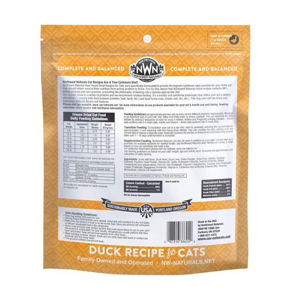 Northwest Naturals Freeze-Dried Duck Recipe Raw Diets for Cats (11 oz) - Cat Food 7