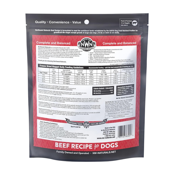 Northwest Naturals Freeze-Dried Nuggets Beef Recipe Raw Diets for Dogs - Dog Food 7