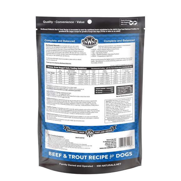 Northwest Naturals Freeze-Dried Nuggets Beef & Trout Recipe Raw Diets for Dogs - Dog Food 8