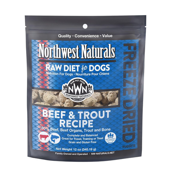 Northwest Naturals Freeze-Dried Nuggets Beef & Trout Recipe Raw Diets for Dogs - 12oz - Dog Food 1