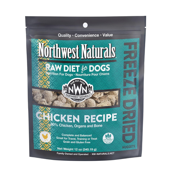 Northwest Naturals Freeze-Dried Nuggets Chicken Recipe Raw Diets for Dogs - 12oz - 1