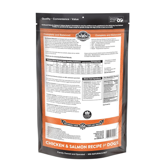 Northwest Naturals Freeze-Dried Nuggets Chicken & Salmon Recipe Raw Diets for Dogs - Dog Food 12