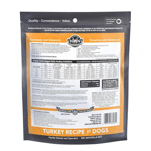 Northwest Naturals Freeze-Dried Nuggets Turkey Recipe Raw Diets for Dogs - Dog Food 7