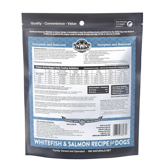 Northwest Naturals Freeze-Dried Nuggets Whitefish & Salmon Recipe Raw Diets for Dogs - Dog Food 7