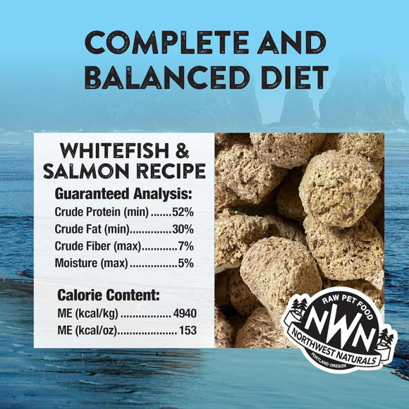 Northwest Naturals Freeze-Dried Nuggets Whitefish & Salmon Recipe Raw Diets for Dogs - Dog Food 2