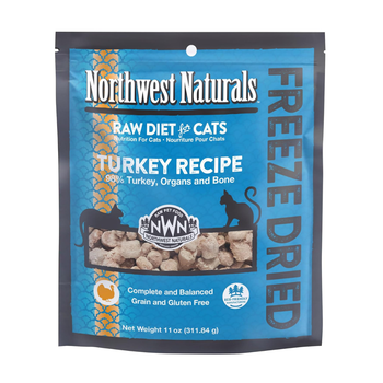Northwest Naturals Freeze-Dried Turkey Recipe Raw Diets for Cats (11 oz) - Cat Food 1